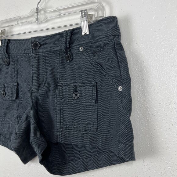 Split Shorts Women 9 Grey Cheveron Print Cargo Casual Bottoms Juniors - Picture 6 of 10